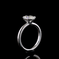 Lab-Grown Oval Diamond Solitaire Ring — Prong, North South view 4