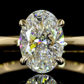 1.52 CT Oval Lab-Grown Diamond Solitaire Ring in 14K yellow gold view 2