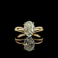 Lab-Grown Oval Diamond Solitaire Ring — Prong, North South view 5
