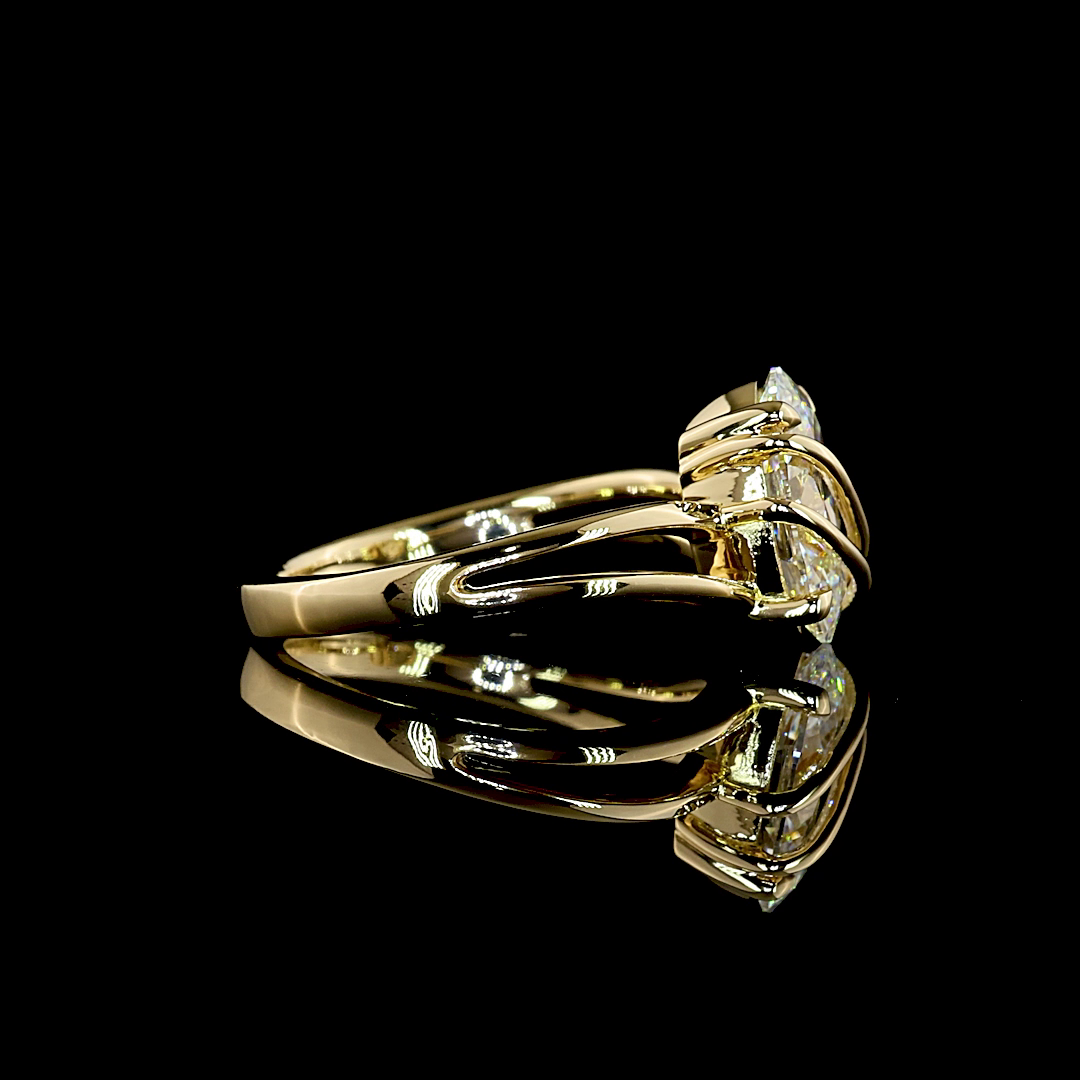 Lab-Grown Oval Diamond Solitaire Ring — Prong, North South — 2.00 ct 14K YELLOW GOLD — Laura Milman New York