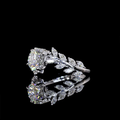 Lab-Grown Round and Marquise Diamond Fashion Ring in 14K or 18K White Gold — 1.52 ct view 3