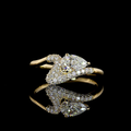 Lab-Grown Pear Diamond-Shank Engagement Ring in 14K or 18K Yellow Gold — 0.76 ct view 1
