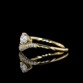 Lab-Grown Pear Diamond-Shank Engagement Ring in 14K or 18K Yellow Gold — 0.76 ct view 3