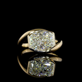Lab-Grown Radiant Diamond Solitaire Ring — Half Bezel, East West view 1