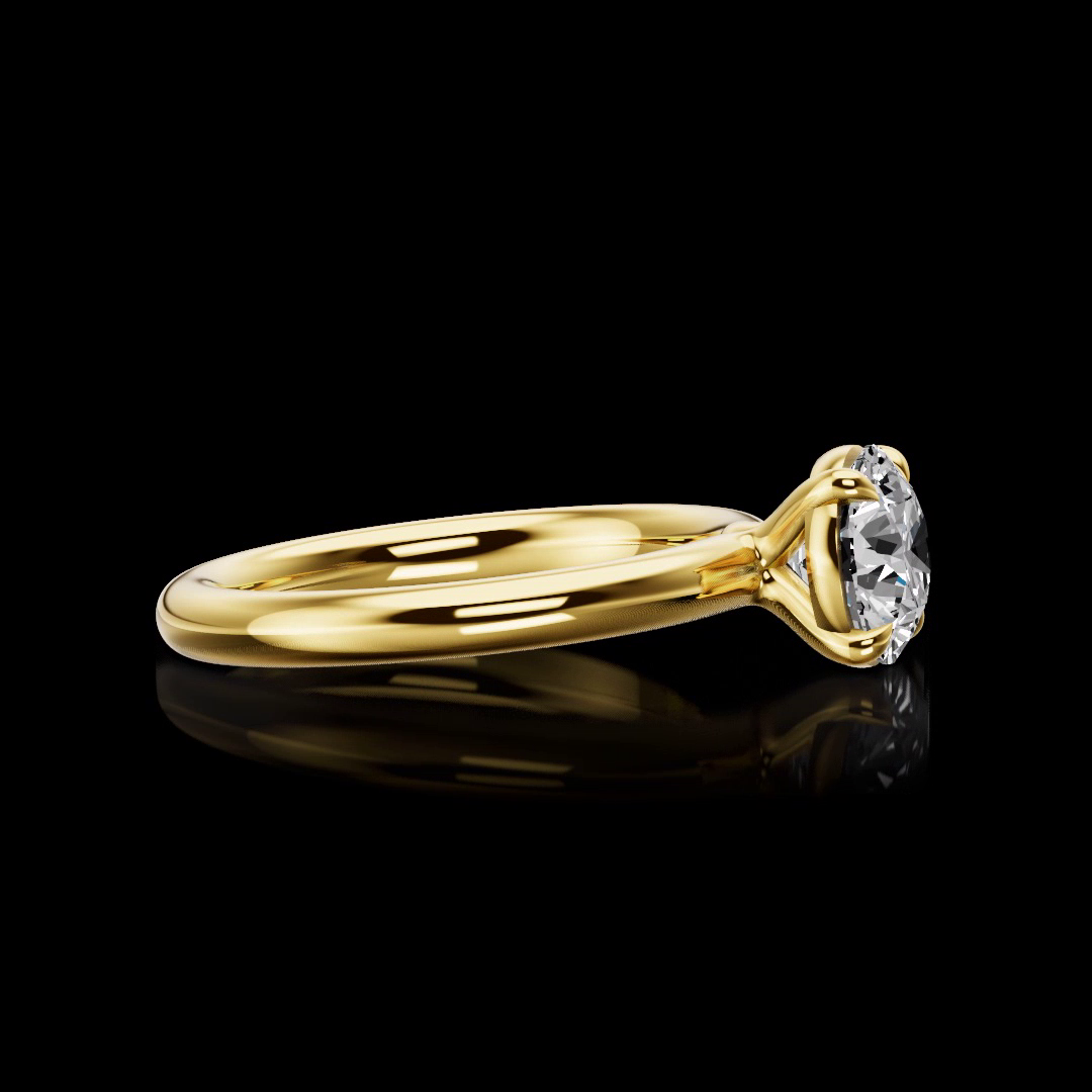 Lab-Grown Round Diamond Solitaire Ring — Prong — 1.53 ct 14K YELLOW GOLD — Laura Milman New York