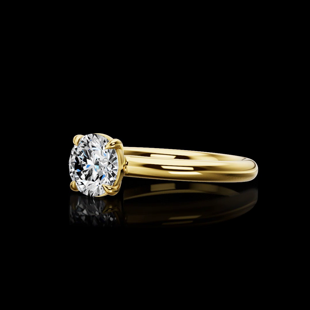Lab-Grown Round Diamond Solitaire Ring — Prong — 1.53 ct 14K YELLOW GOLD — Laura Milman New York