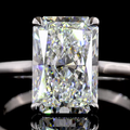 Lab-Grown Radiant Diamond Solitaire Ring — Prong, North South view 5