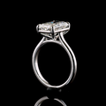Lab-Grown Radiant Diamond Solitaire Ring — Prong, North South view 6