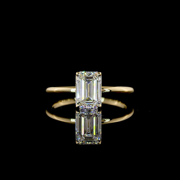 1.41 CT Emerald Lab-Grown Diamond Solitaire Ring in 14K yellow gold