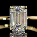 1.41 CT Emerald Lab-Grown Diamond Solitaire Ring in 14K yellow gold view 2