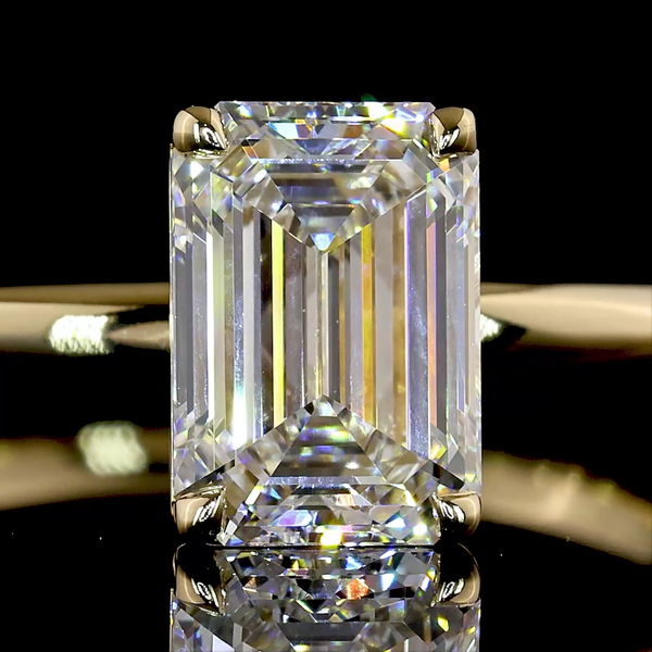 1.41 CT Emerald Lab-Grown Diamond Solitaire Ring in 14K yellow gold - view 2