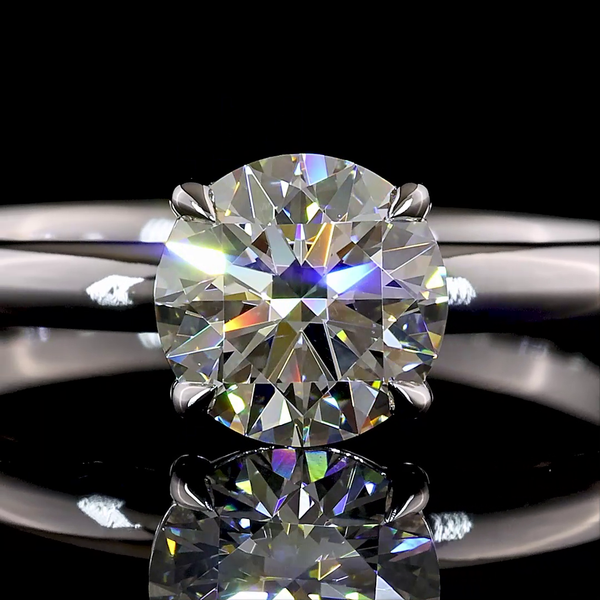 Lab Grown Round Diamond Solitaire Ring – 1.67 CT | 14K White Gold view 2