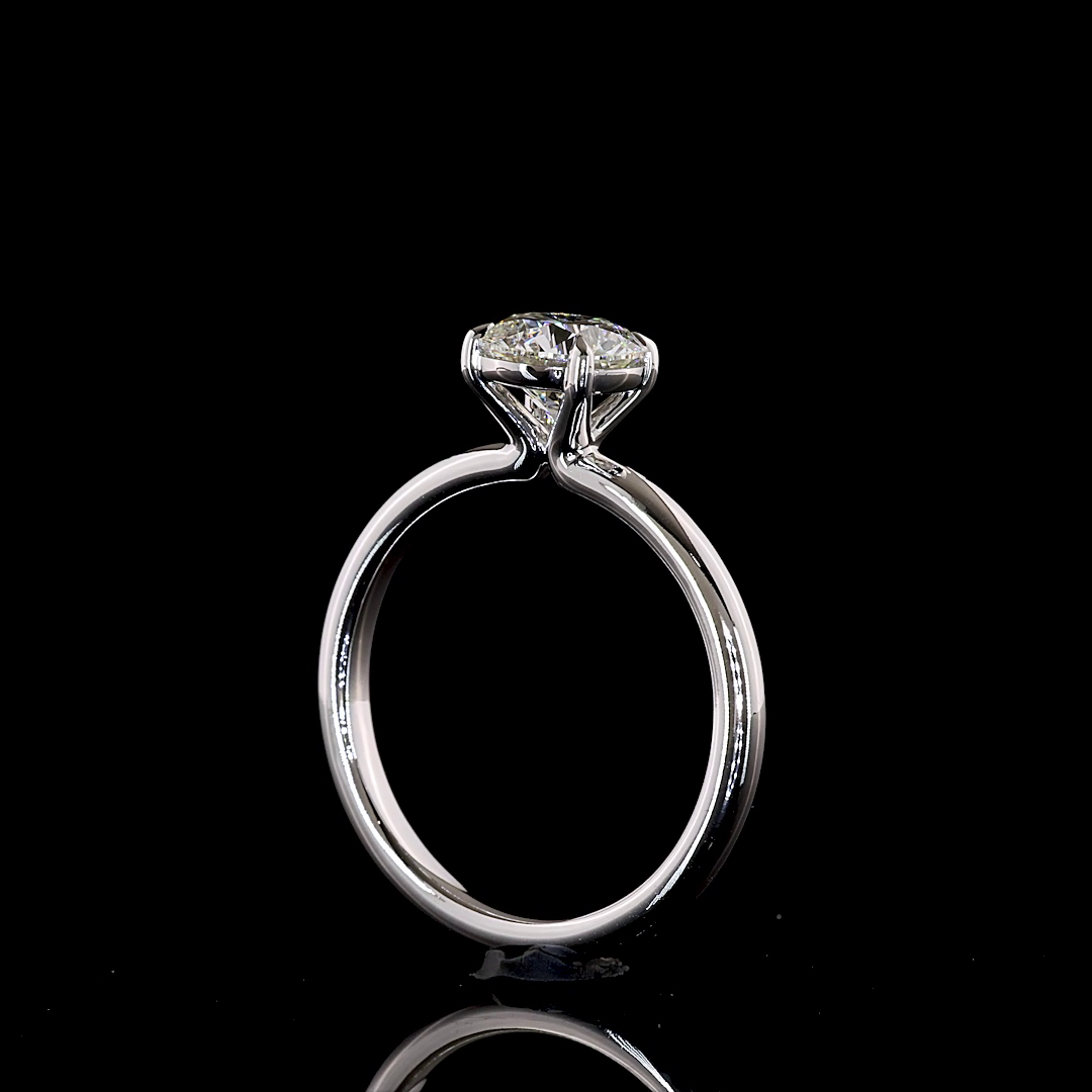 Lab Grown Round Diamond Solitaire Ring – 1.67 CT | 14K White Gold view 3 — Laura Milman New York