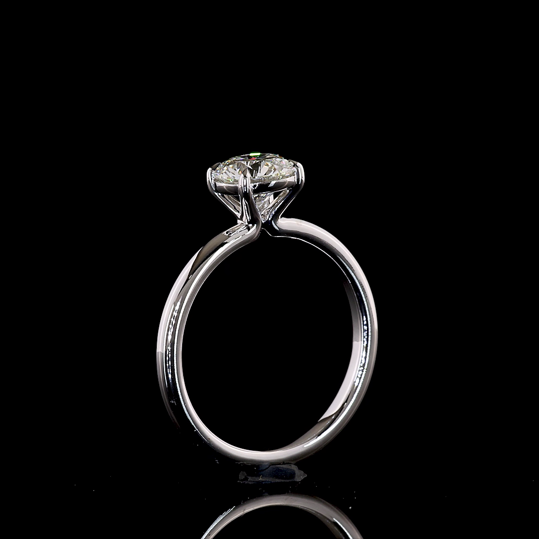 Lab Grown Round Diamond Solitaire Ring – 1.67 CT | 14K White Gold view 4 — Laura Milman New York