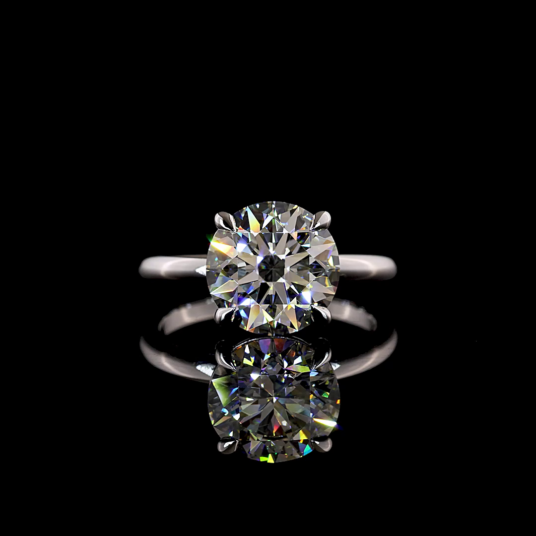 Lab-Grown Round Diamond Solitaire Ring — Prong — 3.61 ct 14K WHITE GOLD — Laura Milman New York