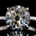 Lab-Grown Round Diamond Solitaire Ring — Prong view 6
