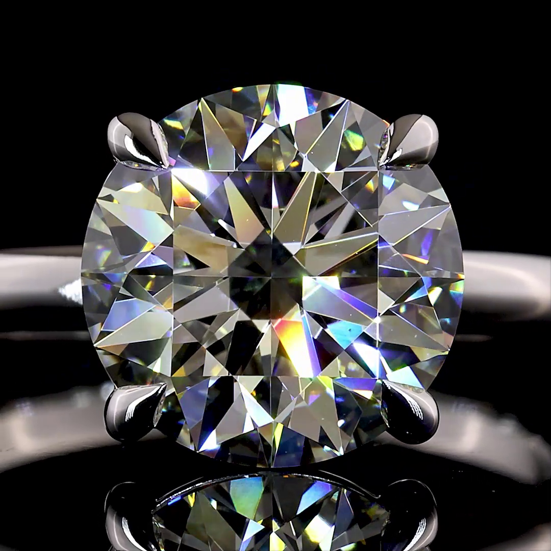 Lab-Grown Round Diamond Solitaire Ring — Prong — 3.61 ct 14K WHITE GOLD — Laura Milman New York