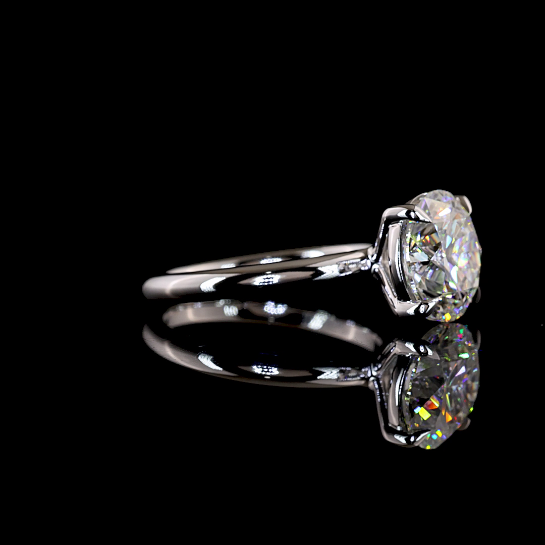 Lab-Grown Round Diamond Solitaire Ring — Prong — 3.61 ct 14K WHITE GOLD — Laura Milman New York