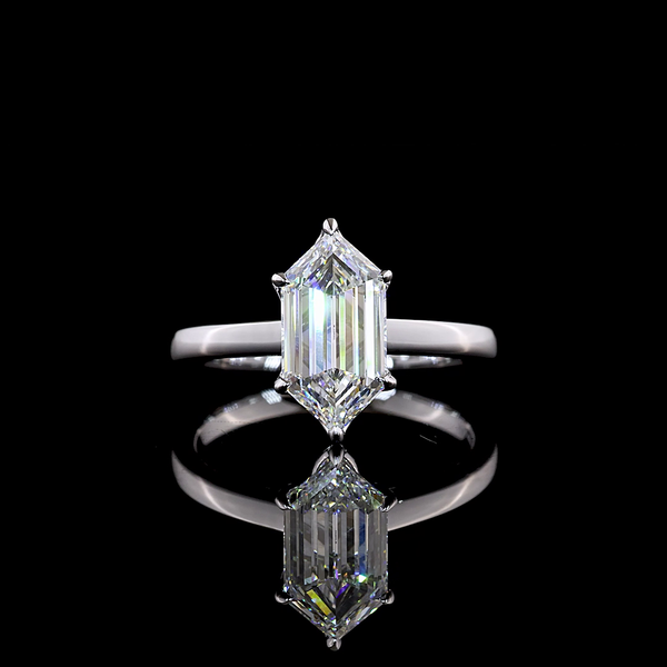 2.16 CT Step Marquise Lab-Grown Diamond Ring in 14K White Gold – product view 1