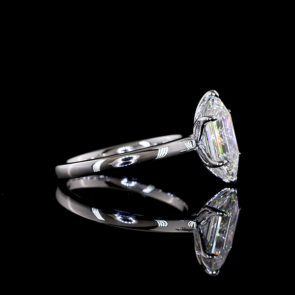 2.16 CT Step Marquise Lab-Grown Diamond Ring in 14K White Gold – product view 2
