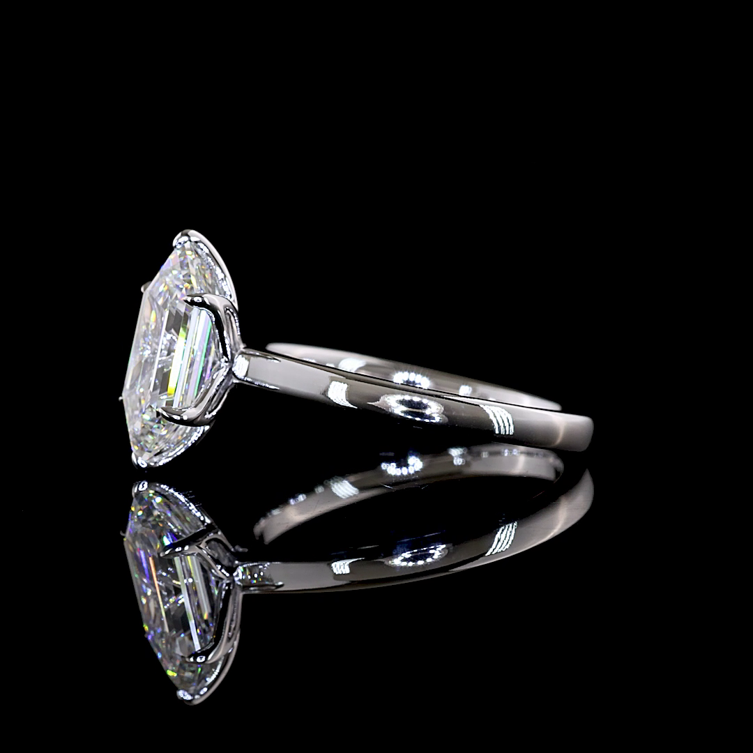 2.16 CT Step Marquise Lab-Grown Diamond Ring in 14K White Gold – product view 3 — Laura Milman New York