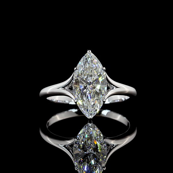 2.04 CT Marquise Lab-Grown Diamond Solitaire Ring in 14K white gold