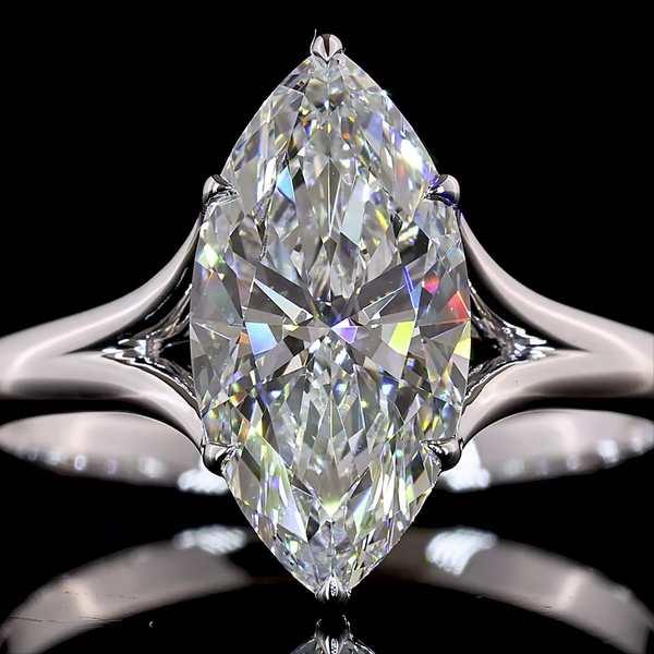 2.04 CT Marquise Lab-Grown Diamond Solitaire Ring in 14K white gold - view 2