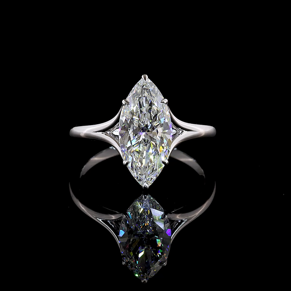 2.53 CT Marquise Lab-Grown Diamond Solitaire Ring in 14K white gold