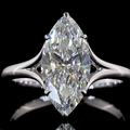 2.53 CT Marquise Lab-Grown Diamond Solitaire Ring in 14K white gold view 2
