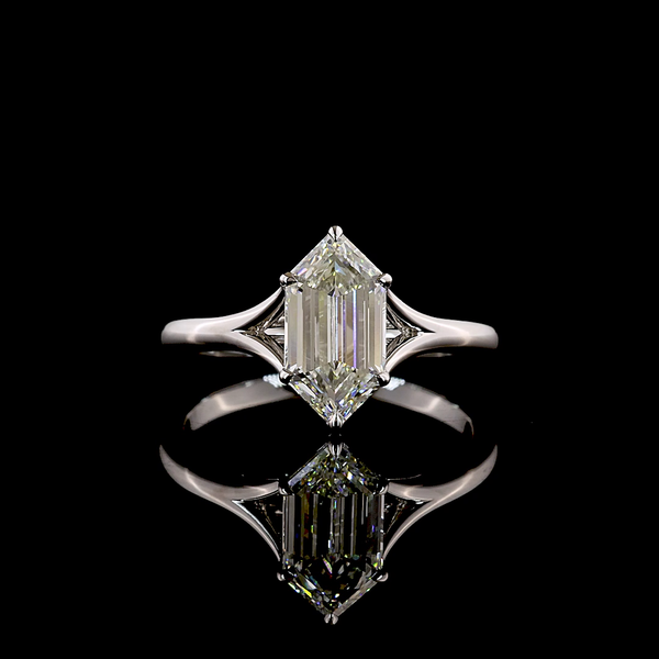 1.64 CT Step Marquise Lab-Grown Diamond Ring in 14K White Gold – product view 1