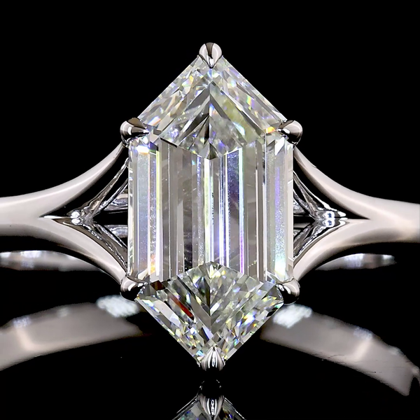 1.64 CT Step Marquise Lab-Grown Diamond Ring in 14K White Gold – product view 2