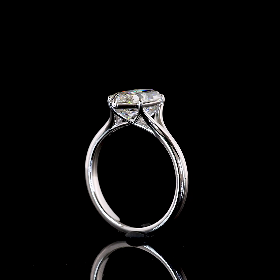 2.51 CT Step Marquise Lab-Grown Diamond Ring in 14K White Gold – product view 3 — Laura Milman New York