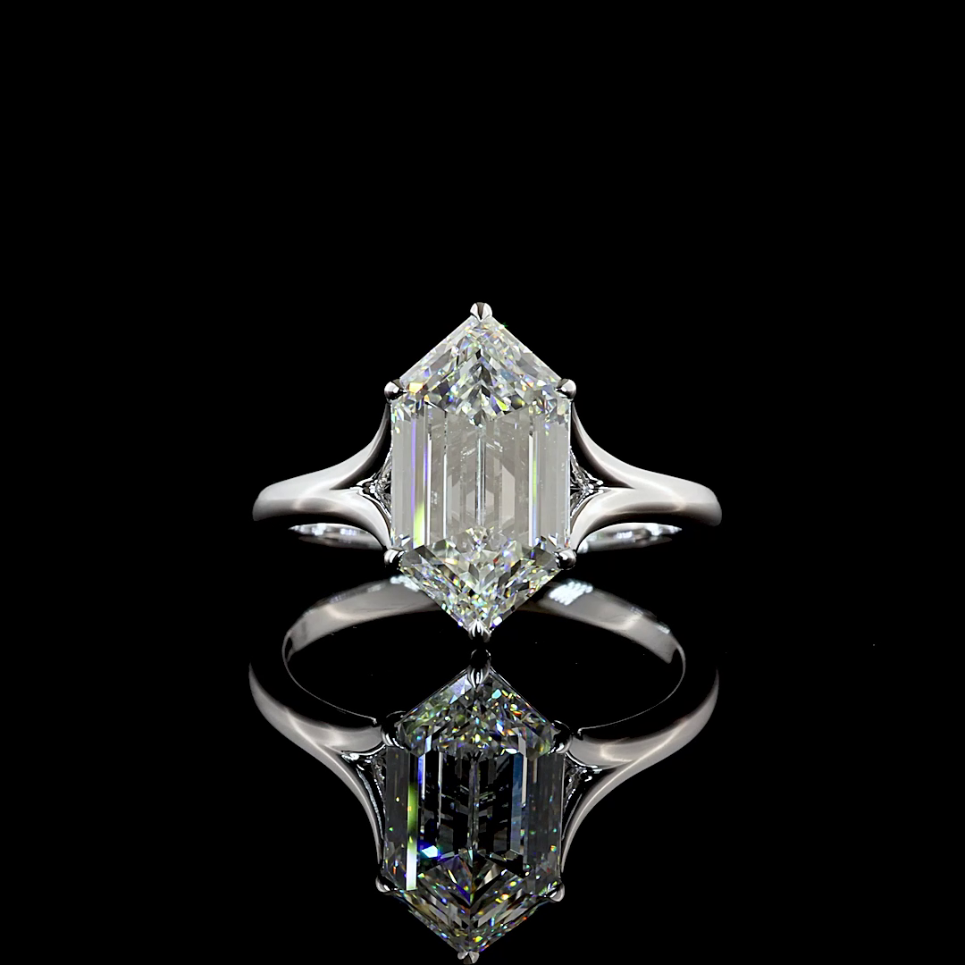 3.58 CT Step Marquise Lab-Grown Diamond Ring in 14K White Gold – product view 1 — Laura Milman New York