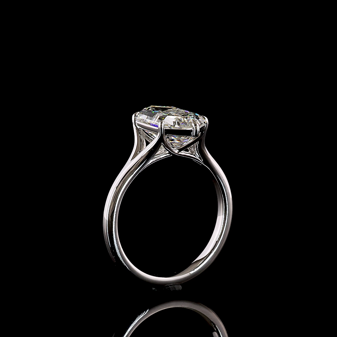 3.58 CT Step Marquise Lab-Grown Diamond Ring in 14K White Gold – product view 4 — Laura Milman New York