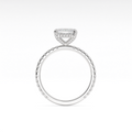 Lab-Grown Emerald Hidden-Halo Engagement Ring in 14K or 18K White Gold — 1.69 ct view 2