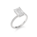 Lab-Grown Emerald Hidden-Halo Engagement Ring in 14K or 18K White Gold — 1.69 ct view 4