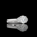 Lab-Grown Round Diamond 3 Stones Ring — Prong view 6