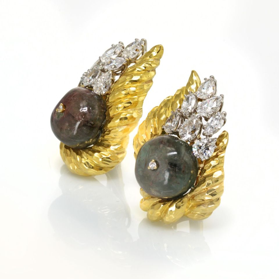 David Webb 18K Gold Diamond Ring Signed Designer Estate