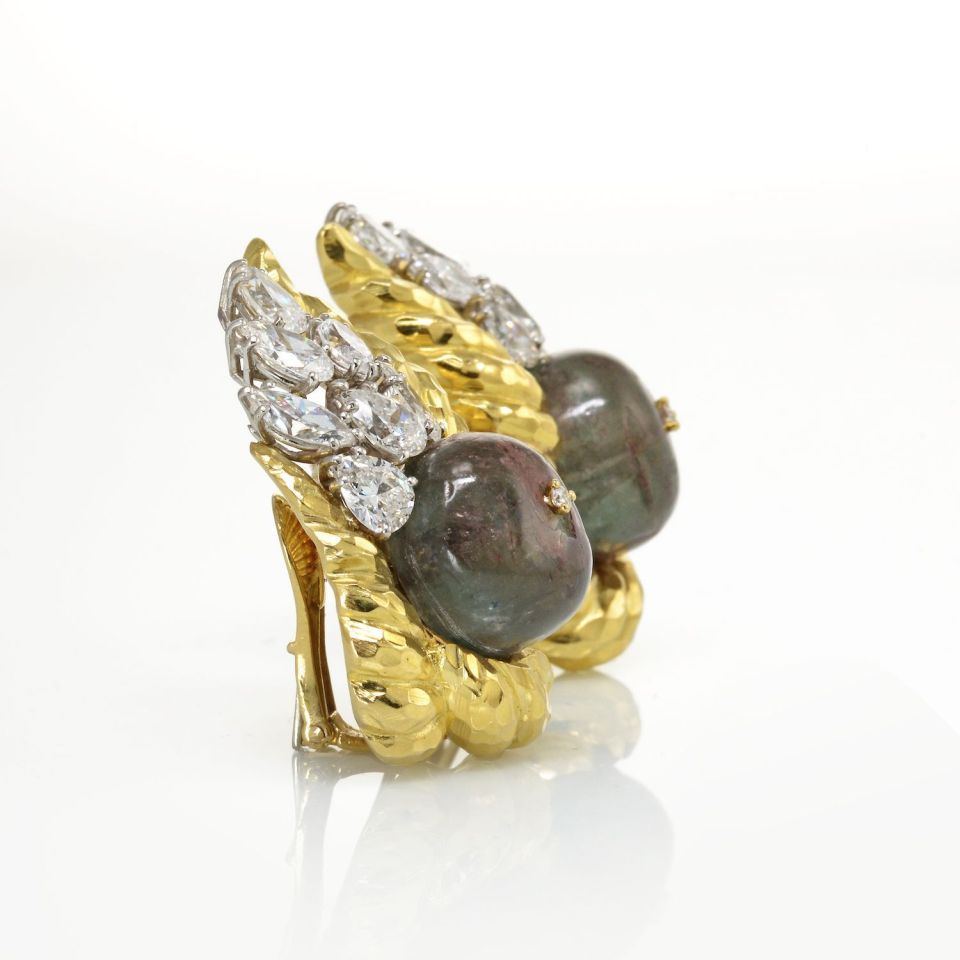 David Webb 18K Gold Diamond Ring Signed Designer Estate