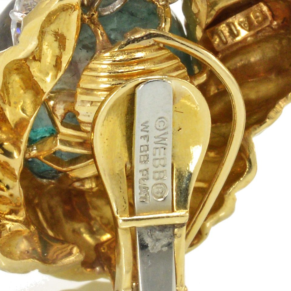 David Webb 18K Gold Diamond Ring Signed Designer Estate
