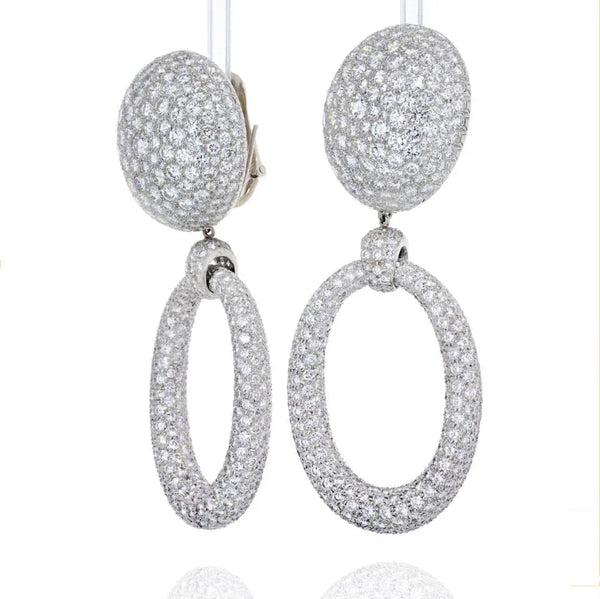 David Webb Bombe Platinum 56.84 Carats Hanging Door Knocker Earrings — view 2