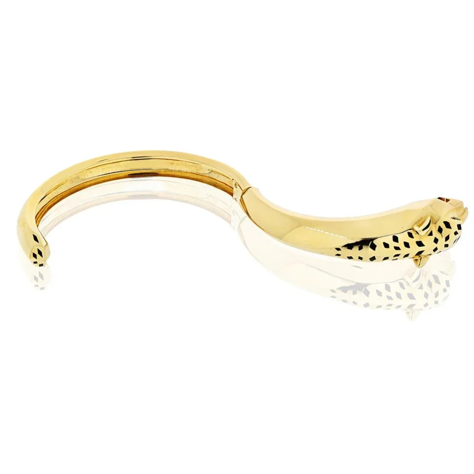 Cartier Panthere 18K Yellow Gold Hinged Cuff Bracelet — view 5 — Laura Milman New York