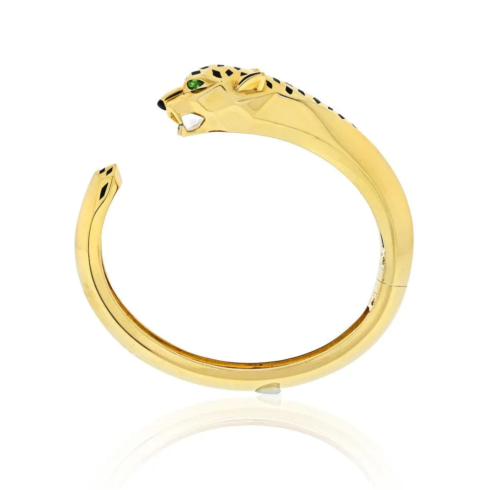 Cartier Panthere 18K Yellow Gold Hinged Cuff Bracelet — Laura Milman New York