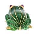 David Webb Kingdom 18K Yellow Gold Green Enamel Frog Pendant view 4