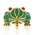 David Webb Kingdom 18K Yellow Gold Green Enamel Frog Pendant view 2