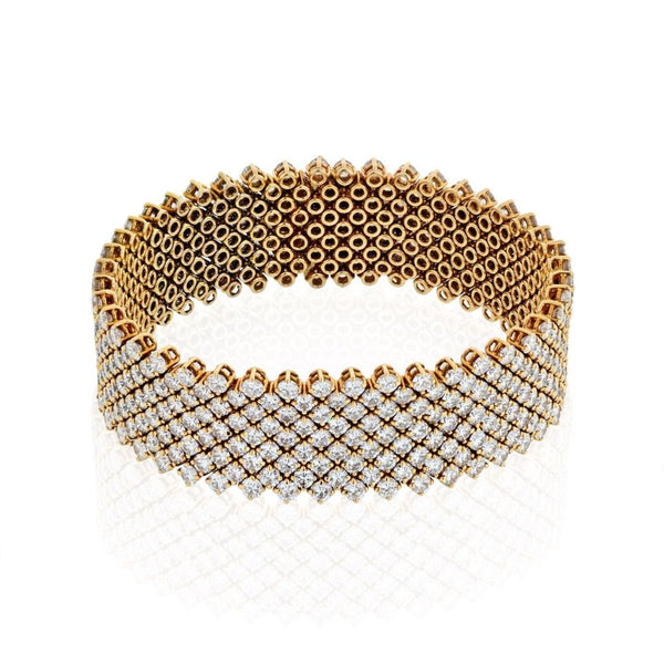 Asprey Aspery Platinum Flexible 27 Carat Round Cut Diamond Bracelet — view 2