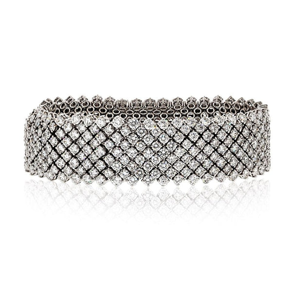 Asprey Aspery Platinum Flexible 27 Carat Round Cut Diamond Bracelet