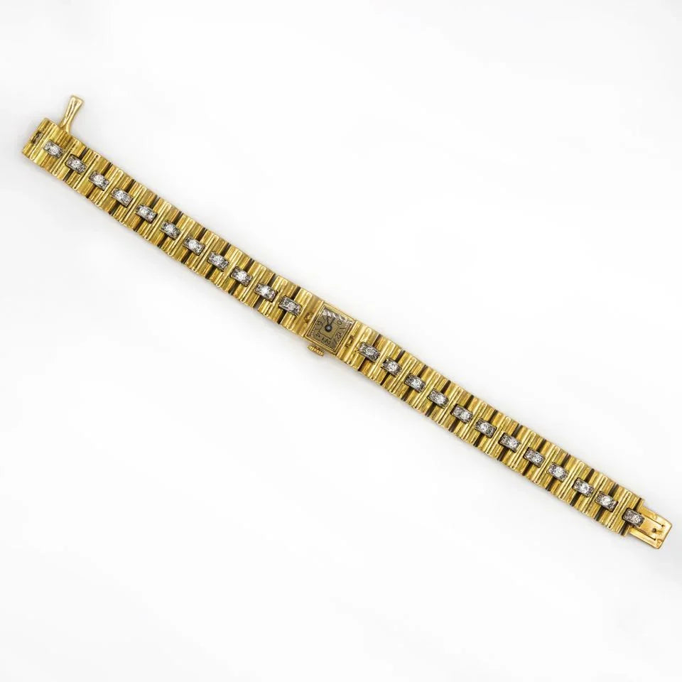 Pre-Owned Van Cleef & Arpels 1940's 18K Yellow Gold Vintage Retro Diamond Wrist Women Watch view 5 - Van Cleef & Arpels — Laura Milman New York