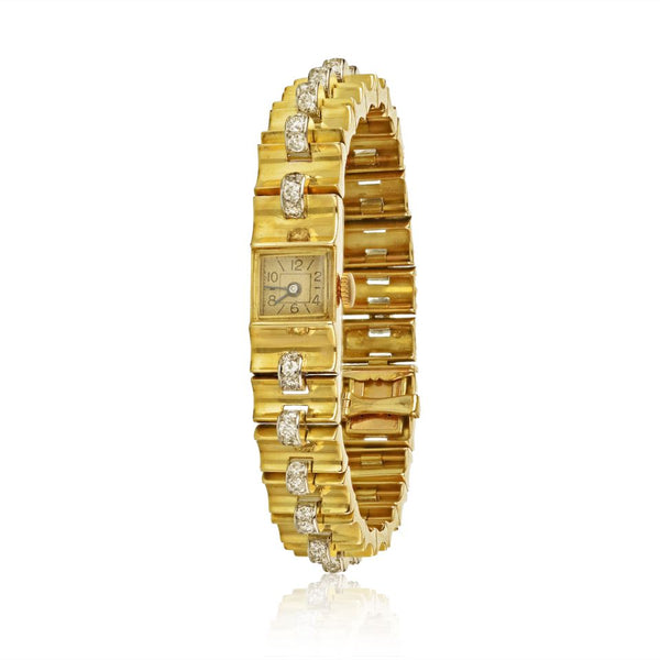 1940s Van Cleef & Arpels 18K YG Retro Diamond Watch