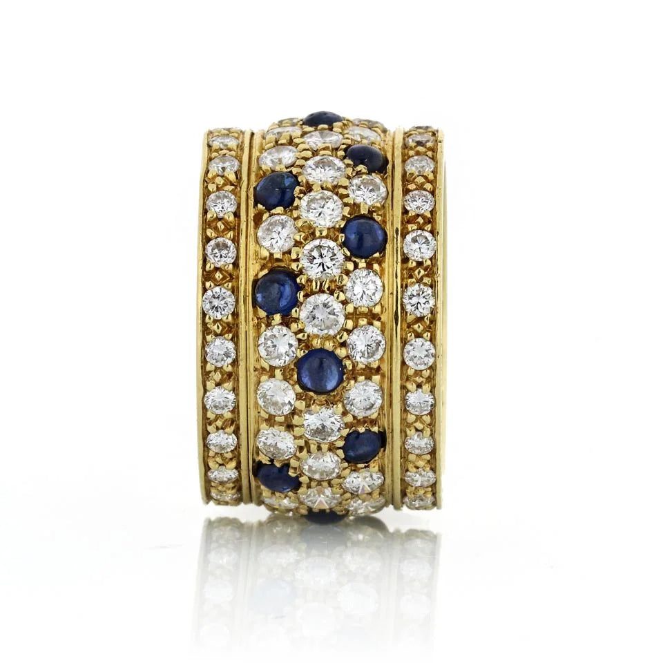 Cartier Nigeria 18K Yellow Gold Sapphire And Diamond Ring — view 3 — Laura Milman New York